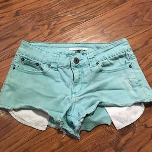 Teal Denim Short Shorts!
